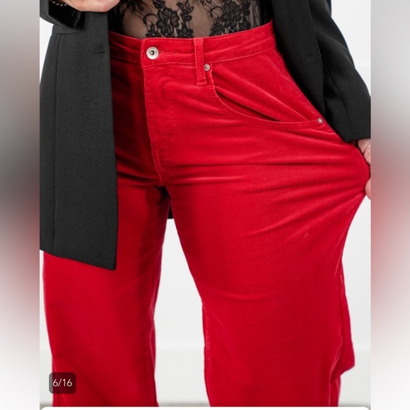 Special A - green corduroy wide leg jeans - size 7 - NWT - Picture 4 of 16